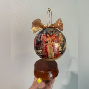 1997‎ Holiday Barbie Ornament Ball w/ Gold Bow + Display Stand – Mattel